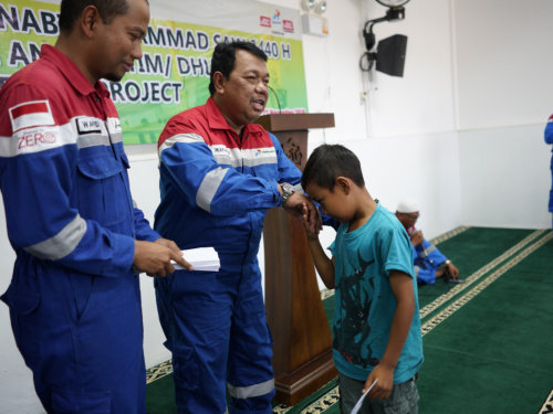Maulid Nabi, Anak Yatim Sekitar Proyek JTB Terima Santunan